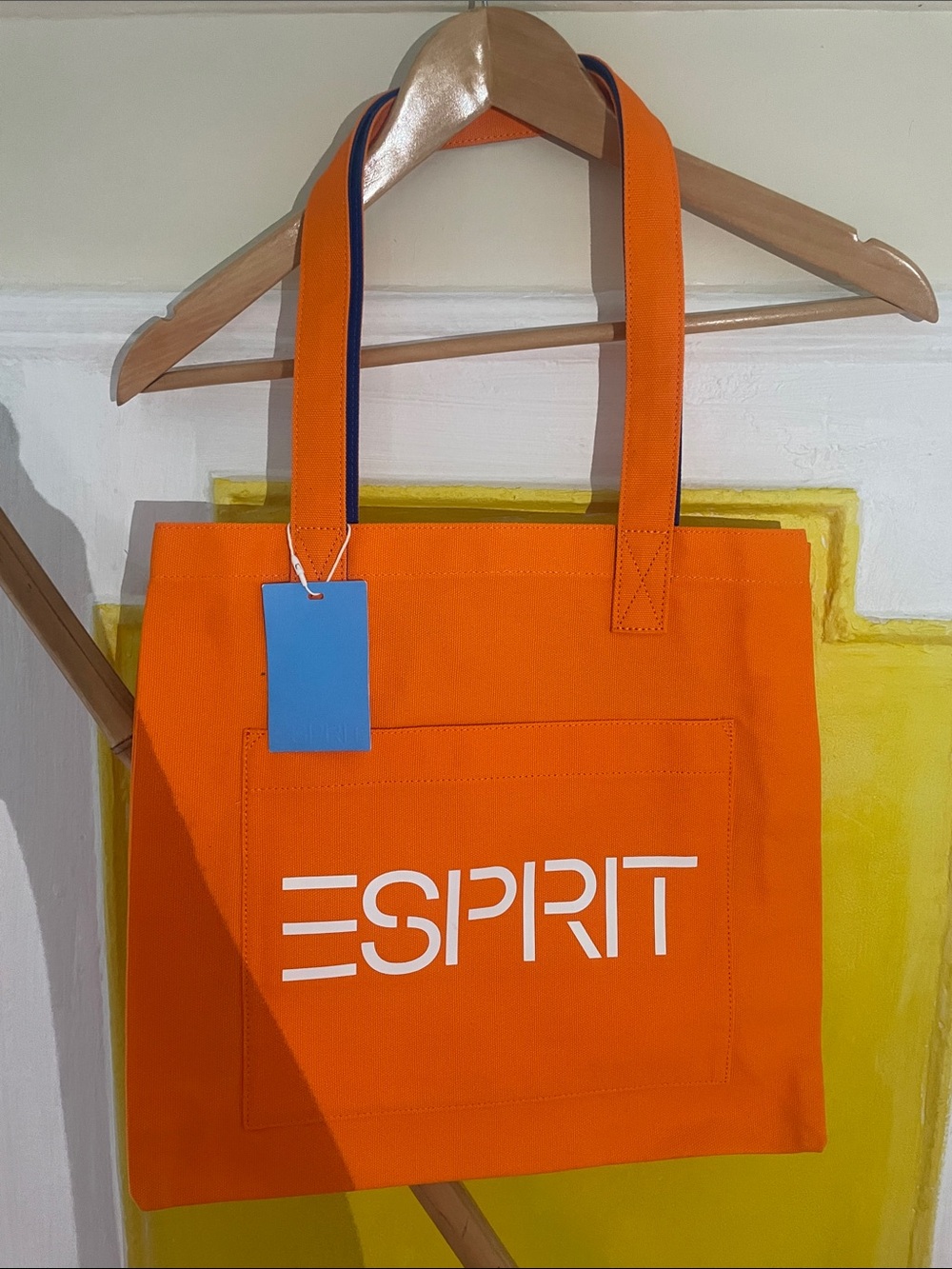 Esprit Orange Canvas Tote with White Logo